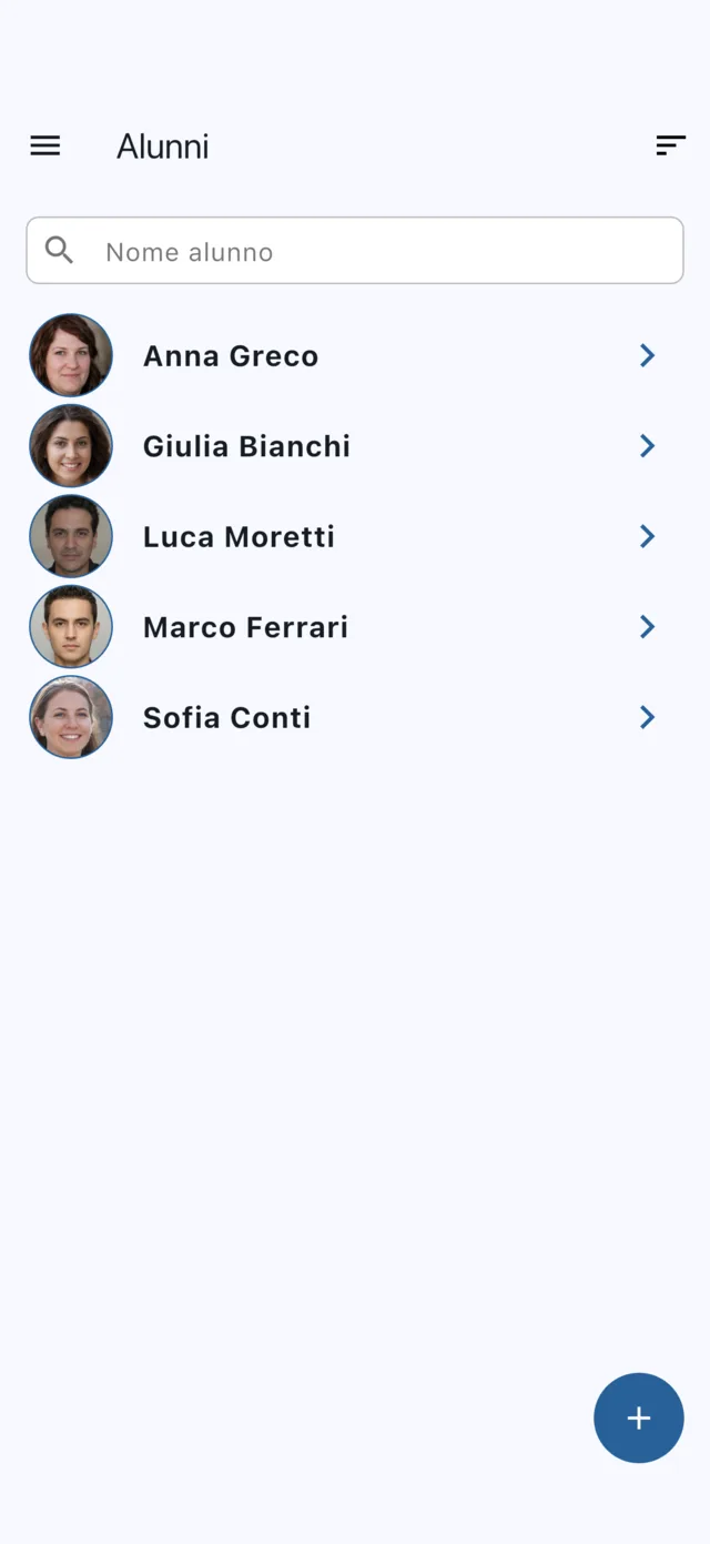 Elenco degli alunni della scuola guida